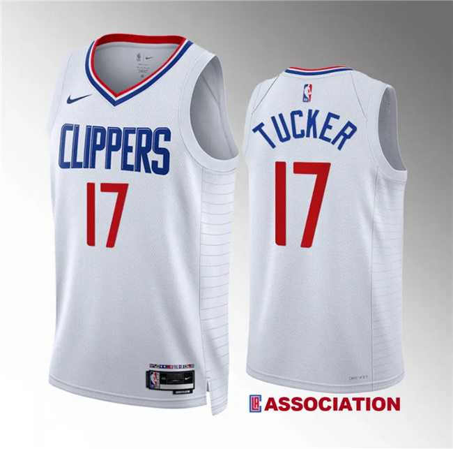 Mens Los Angeles Clippers #17 P.j. Tucker White Association Edition Stitched Jersey Dzhi->los angeles clippers->NBA Jersey
